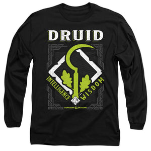 AN OFFCIALLY LICENSED DUNGEONS AND DRAGONS DRUID MEN'S LONG SLEEVE T-SHIRT BLACK
