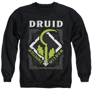 AN OFFCIALLY LICENSED DUNGEONS AND DRAGONS DRUID ADULT UNISEX CREWNECK SWEATSHIRT BLACK