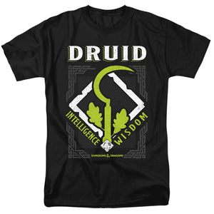AN OFFCIALLY LICENSED DUNGEONS AND DRAGONS DRUID MEN'S REGULAR FIT T-SHIRT BLACK