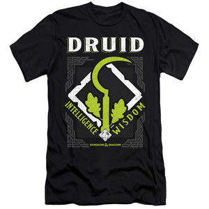 AN OFFCIALLY LICENSED DUNGEONS AND DRAGONS DRUID MEN'S PREMIUM SLIM FIT T-SHIRT BLACK