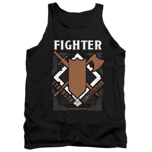 AN OFFCIALLY LICENSED DUNGEONS AND DRAGONS FIGHTER ADULT UNISEX TANK TOP BLACK