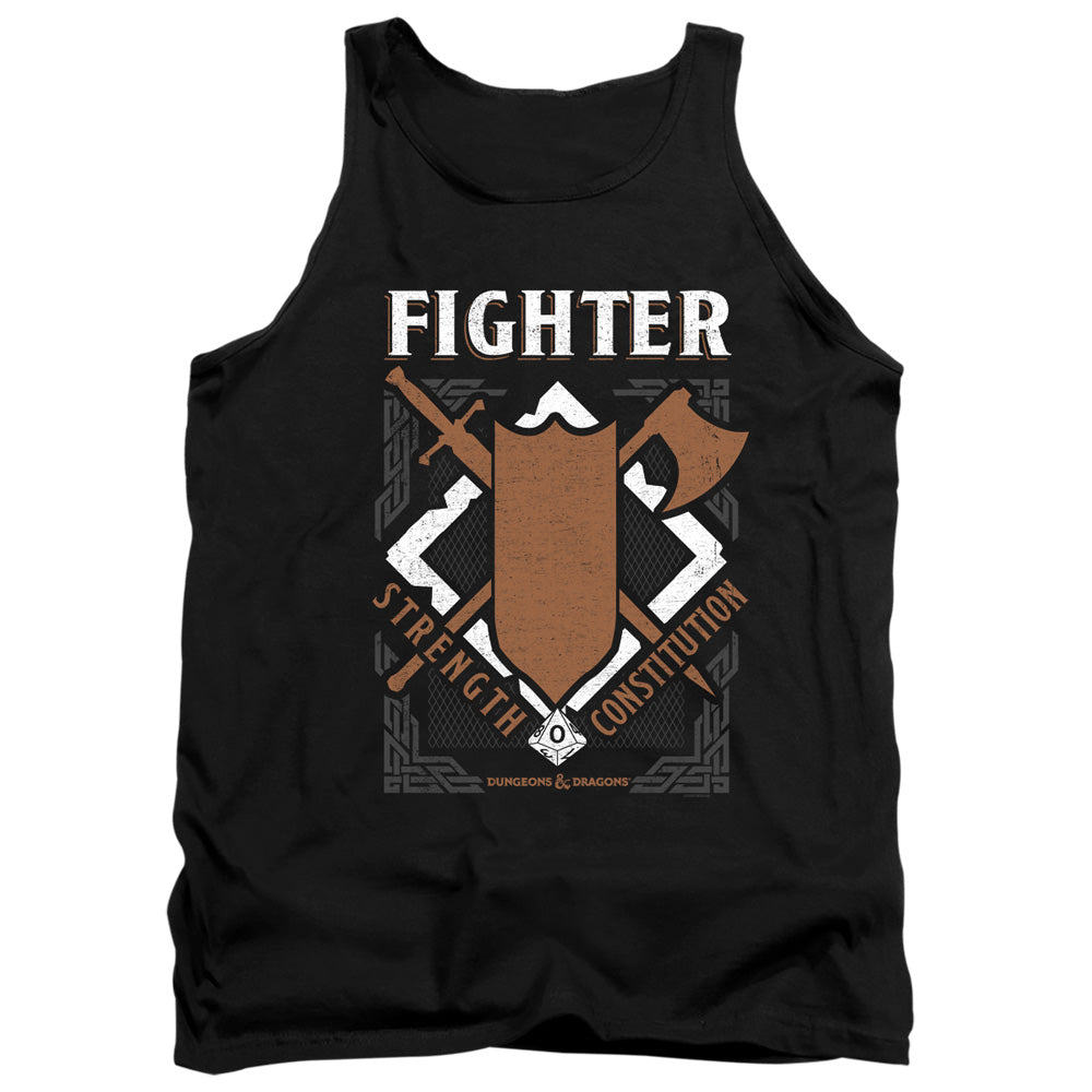 AN OFFCIALLY LICENSED DUNGEONS AND DRAGONS FIGHTER ADULT UNISEX TANK TOP BLACK