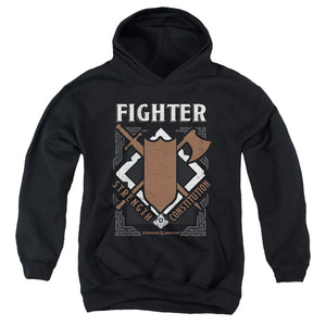 AN OFFCIALLY LICENSED DUNGEONS AND DRAGONS FIGHTER YOUTH HOODIE BLACK