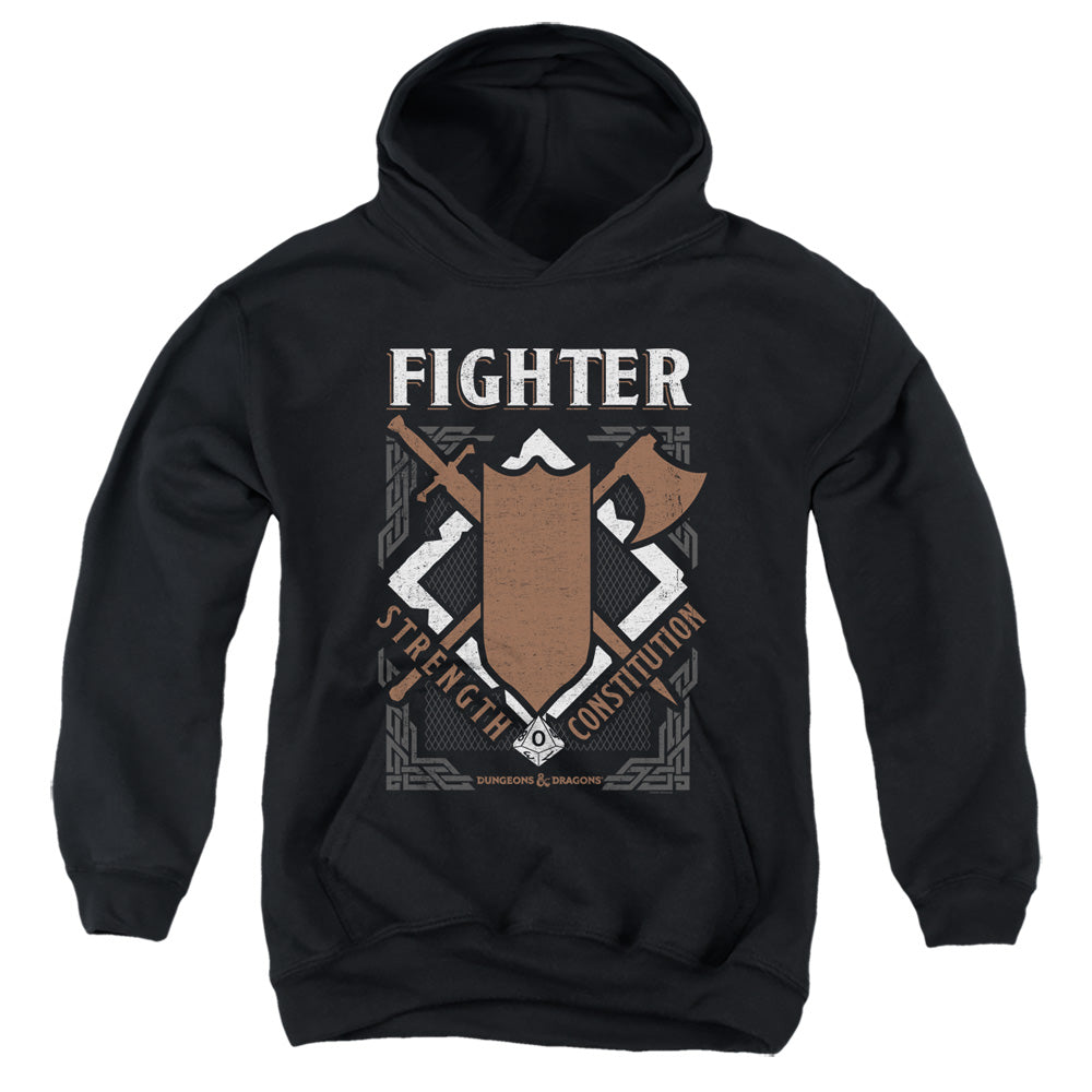 AN OFFCIALLY LICENSED DUNGEONS AND DRAGONS FIGHTER YOUTH HOODIE BLACK