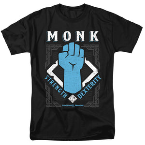 AN OFFCIALLY LICENSED DUNGEONS AND DRAGONS MONK MEN'S REGULAR FIT T-SHIRT BLACK