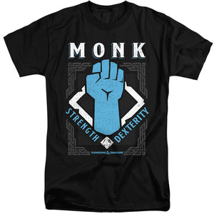 AN OFFCIALLY LICENSED DUNGEONS AND DRAGONS MONK MEN'S TALL FIT T-SHIRT BLACK