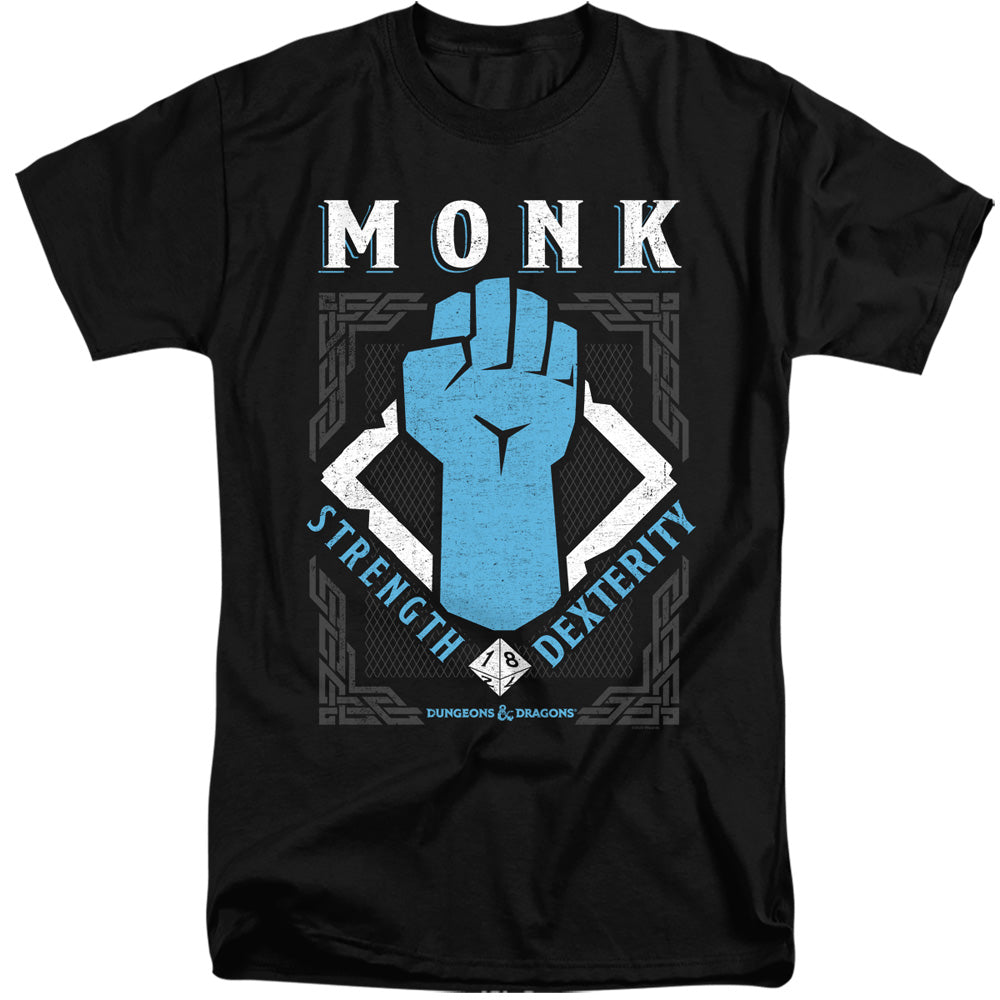 AN OFFCIALLY LICENSED DUNGEONS AND DRAGONS MONK MEN'S TALL FIT T-SHIRT BLACK