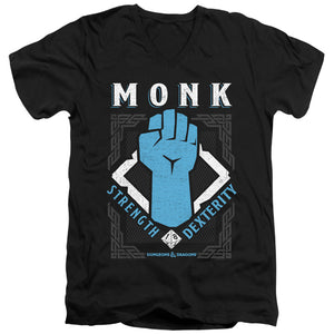 AN OFFCIALLY LICENSED DUNGEONS AND DRAGONS MONK MEN'S V-NECK T-SHIRT BLACK