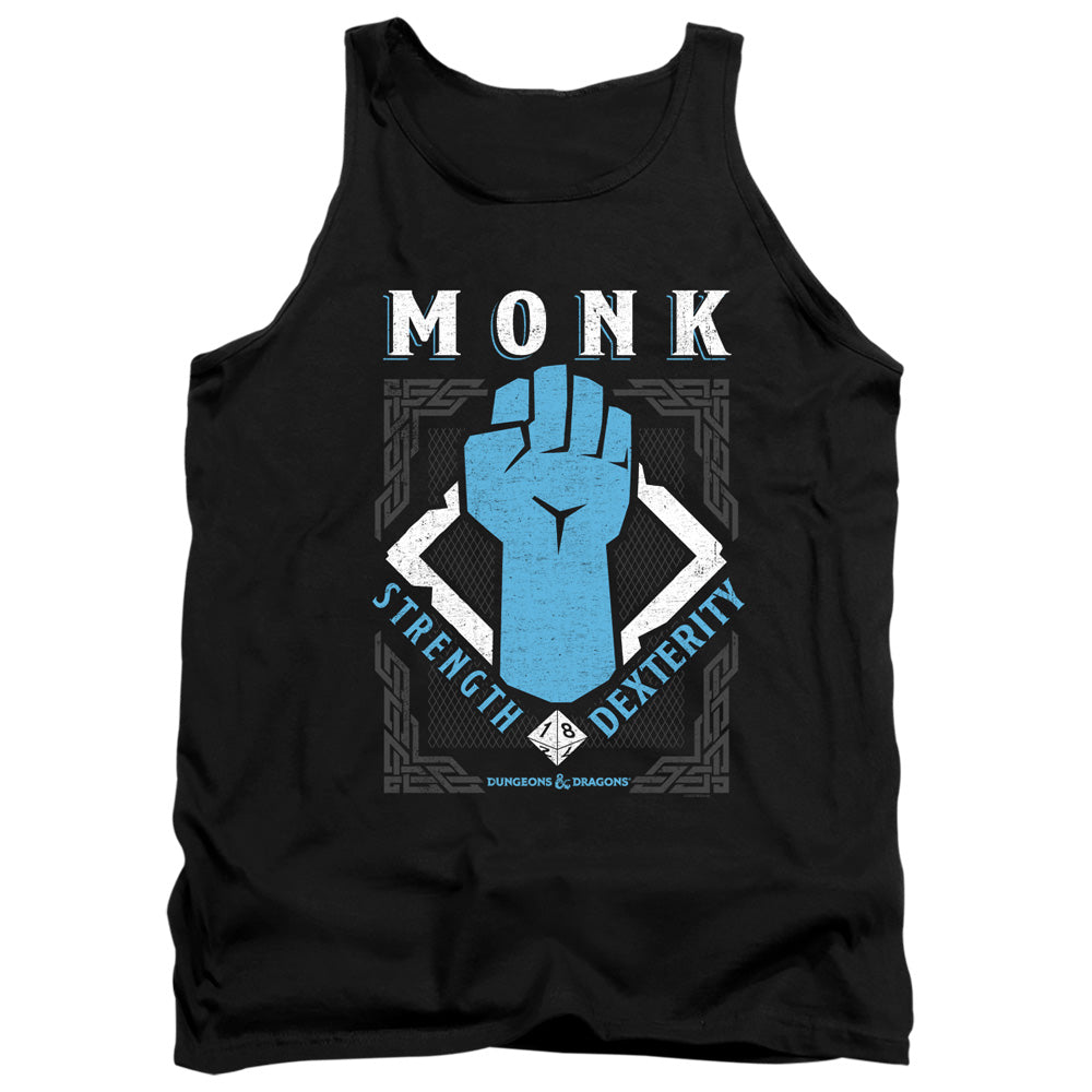 AN OFFCIALLY LICENSED DUNGEONS AND DRAGONS MONK ADULT UNISEX TANK TOP BLACK