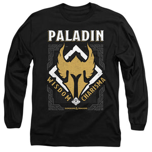 AN OFFCIALLY LICENSED DUNGEONS AND DRAGONS PALADIN MEN'S LONG SLEEVE T-SHIRT BLACK