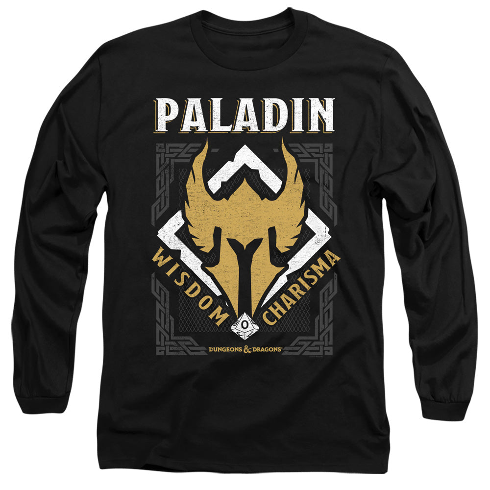 AN OFFCIALLY LICENSED DUNGEONS AND DRAGONS PALADIN MEN'S LONG SLEEVE T-SHIRT BLACK