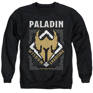AN OFFCIALLY LICENSED DUNGEONS AND DRAGONS PALADIN ADULT UNISEX CREWNECK SWEATSHIRT BLACK