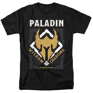 AN OFFCIALLY LICENSED DUNGEONS AND DRAGONS PALADIN MEN'S REGULAR FIT T-SHIRT BLACK