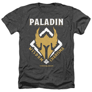 AN OFFCIALLY LICENSED DUNGEONS AND DRAGONS PALADIN MEN'S HEATHER T-SHIRT CHARCOAL