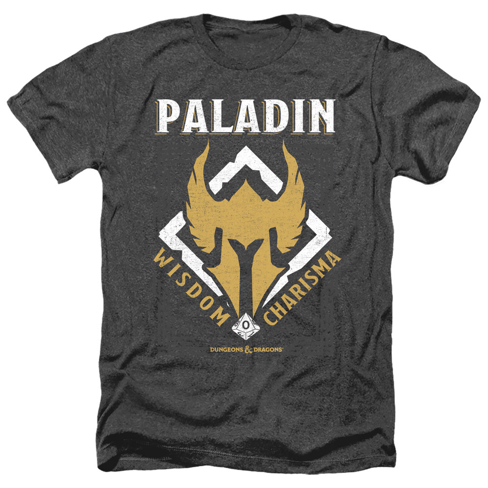 AN OFFCIALLY LICENSED DUNGEONS AND DRAGONS PALADIN MEN'S HEATHER T-SHIRT CHARCOAL