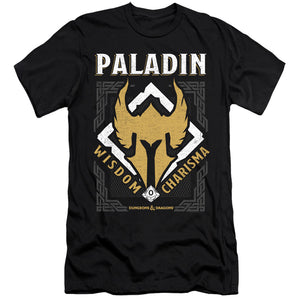 AN OFFCIALLY LICENSED DUNGEONS AND DRAGONS PALADIN MEN'S PREMIUM SLIM FIT T-SHIRT BLACK