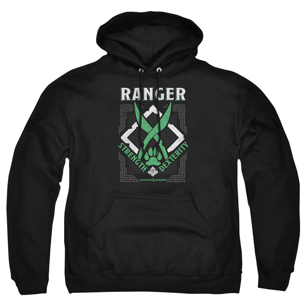 AN OFFCIALLY LICENSED DUNGEONS AND DRAGONS RANGER ADULT UNISEX PULLOVER HOODIE BLACK