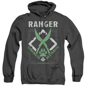 AN OFFCIALLY LICENSED DUNGEONS AND DRAGONS RANGER ADULT UNISEX HEATHER PULLOVER HOODIE BLACK