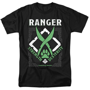 AN OFFCIALLY LICENSED DUNGEONS AND DRAGONS RANGER MEN'S REGULAR FIT T-SHIRT BLACK