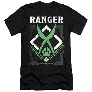 AN OFFCIALLY LICENSED DUNGEONS AND DRAGONS RANGER MEN'S PREMIUM SLIM FIT T-SHIRT BLACK
