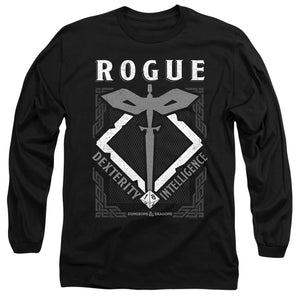 AN OFFCIALLY LICENSED DUNGEONS AND DRAGONS ROGUE MEN'S LONG SLEEVE T-SHIRT BLACK