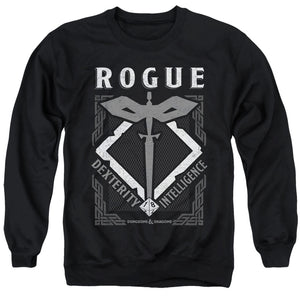 AN OFFCIALLY LICENSED DUNGEONS AND DRAGONS ROGUE ADULT UNISEX CREWNECK SWEATSHIRT BLACK
