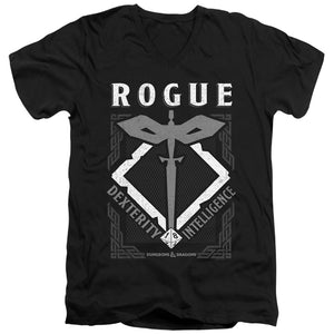 AN OFFCIALLY LICENSED DUNGEONS AND DRAGONS ROGUE MEN'S V-NECK T-SHIRT BLACK