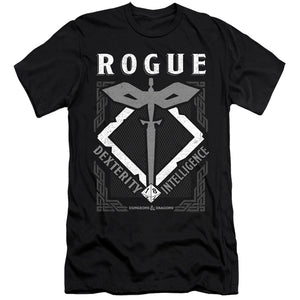 AN OFFCIALLY LICENSED DUNGEONS AND DRAGONS ROGUE MEN'S PREMIUM SLIM FIT T-SHIRT BLACK