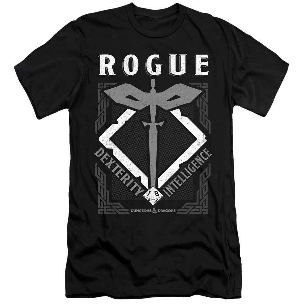 AN OFFCIALLY LICENSED DUNGEONS AND DRAGONS ROGUE MEN'S PREMIUM SLIM FIT T-SHIRT BLACK