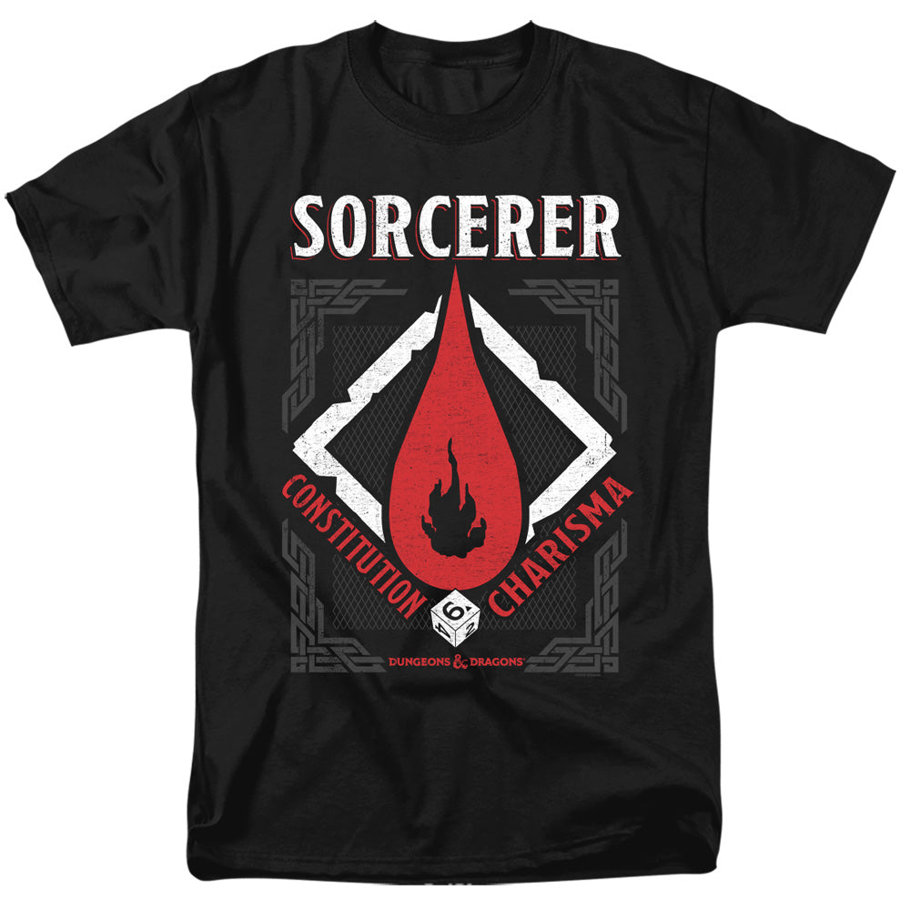 AN OFFCIALLY LICENSED DUNGEONS AND DRAGONS SORCERER MEN'S REGULAR FIT T-SHIRT BLACK