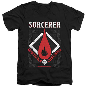 AN OFFCIALLY LICENSED DUNGEONS AND DRAGONS SORCERER MEN'S V-NECK T-SHIRT BLACK
