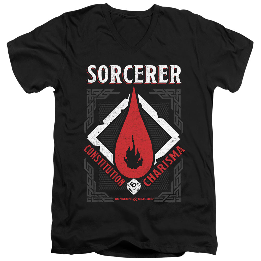 AN OFFCIALLY LICENSED DUNGEONS AND DRAGONS SORCERER MEN'S V-NECK T-SHIRT BLACK