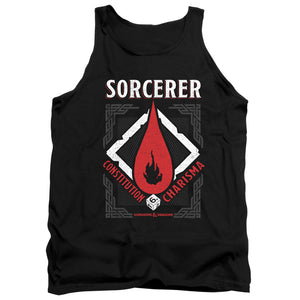 AN OFFCIALLY LICENSED DUNGEONS AND DRAGONS SORCERER ADULT UNISEX TANK TOP BLACK