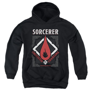 AN OFFCIALLY LICENSED DUNGEONS AND DRAGONS SORCERER YOUTH HOODIE BLACK