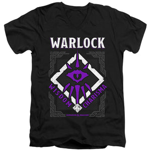 AN OFFCIALLY LICENSED DUNGEONS AND DRAGONS WARLOCK MEN'S V-NECK T-SHIRT BLACK
