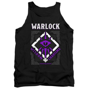 AN OFFCIALLY LICENSED DUNGEONS AND DRAGONS WARLOCK ADULT UNISEX TANK TOP BLACK