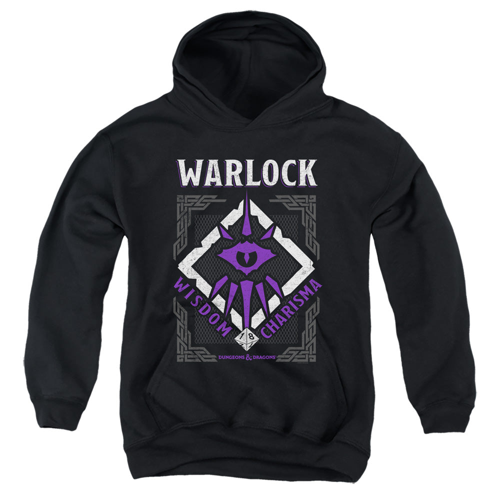 AN OFFCIALLY LICENSED DUNGEONS AND DRAGONS WARLOCK YOUTH HOODIE BLACK