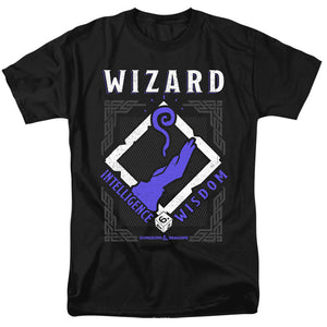 AN OFFCIALLY LICENSED DUNGEONS AND DRAGONS WIZARD MEN'S REGULAR FIT T-SHIRT BLACK