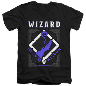 AN OFFCIALLY LICENSED DUNGEONS AND DRAGONS WIZARD MEN'S V-NECK T-SHIRT BLACK