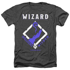 AN OFFCIALLY LICENSED DUNGEONS AND DRAGONS WIZARD MEN'S HEATHER T-SHIRT CHARCOAL