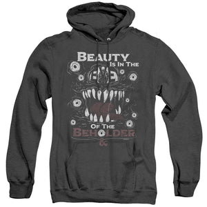 AN OFFCIALLY LICENSED DUNGEONS AND DRAGONS EYE OF THE BEHOLDER ADULT UNISEX HEATHER PULLOVER HOODIE BLACK