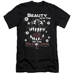 AN OFFCIALLY LICENSED DUNGEONS AND DRAGONS EYE OF THE BEHOLDER MEN'S PREMIUM SLIM FIT T-SHIRT BLACK