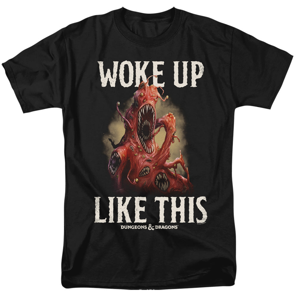 AN OFFCIALLY LICENSED DUNGEONS AND DRAGONS WOKE LIKE THIS MEN'S REGULAR FIT T-SHIRT BLACK