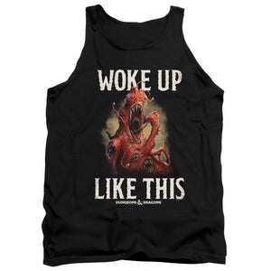 AN OFFCIALLY LICENSED DUNGEONS AND DRAGONS WOKE LIKE THIS ADULT UNISEX TANK TOP BLACK