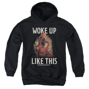AN OFFCIALLY LICENSED DUNGEONS AND DRAGONS WOKE LIKE THIS YOUTH HOODIE BLACK