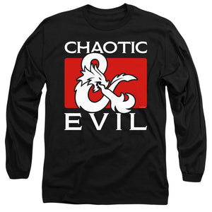 AN OFFCIALLY LICENSED DUNGEONS AND DRAGONS CHAOTIC EVIL MEN'S LONG SLEEVE T-SHIRT BLACK