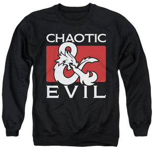AN OFFCIALLY LICENSED DUNGEONS AND DRAGONS CHAOTIC EVIL ADULT UNISEX CREWNECK SWEATSHIRT BLACK