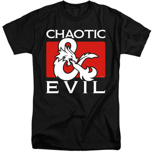 AN OFFCIALLY LICENSED DUNGEONS AND DRAGONS CHAOTIC EVIL MEN'S TALL FIT T-SHIRT BLACK