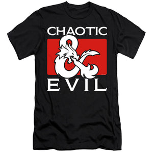 AN OFFCIALLY LICENSED DUNGEONS AND DRAGONS CHAOTIC EVIL MEN'S PREMIUM SLIM FIT T-SHIRT BLACK