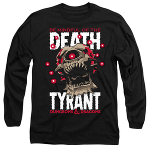 AN OFFCIALLY LICENSED DUNGEONS AND DRAGONS DEATH TYRANT MEN'S LONG SLEEVE T-SHIRT BLACK